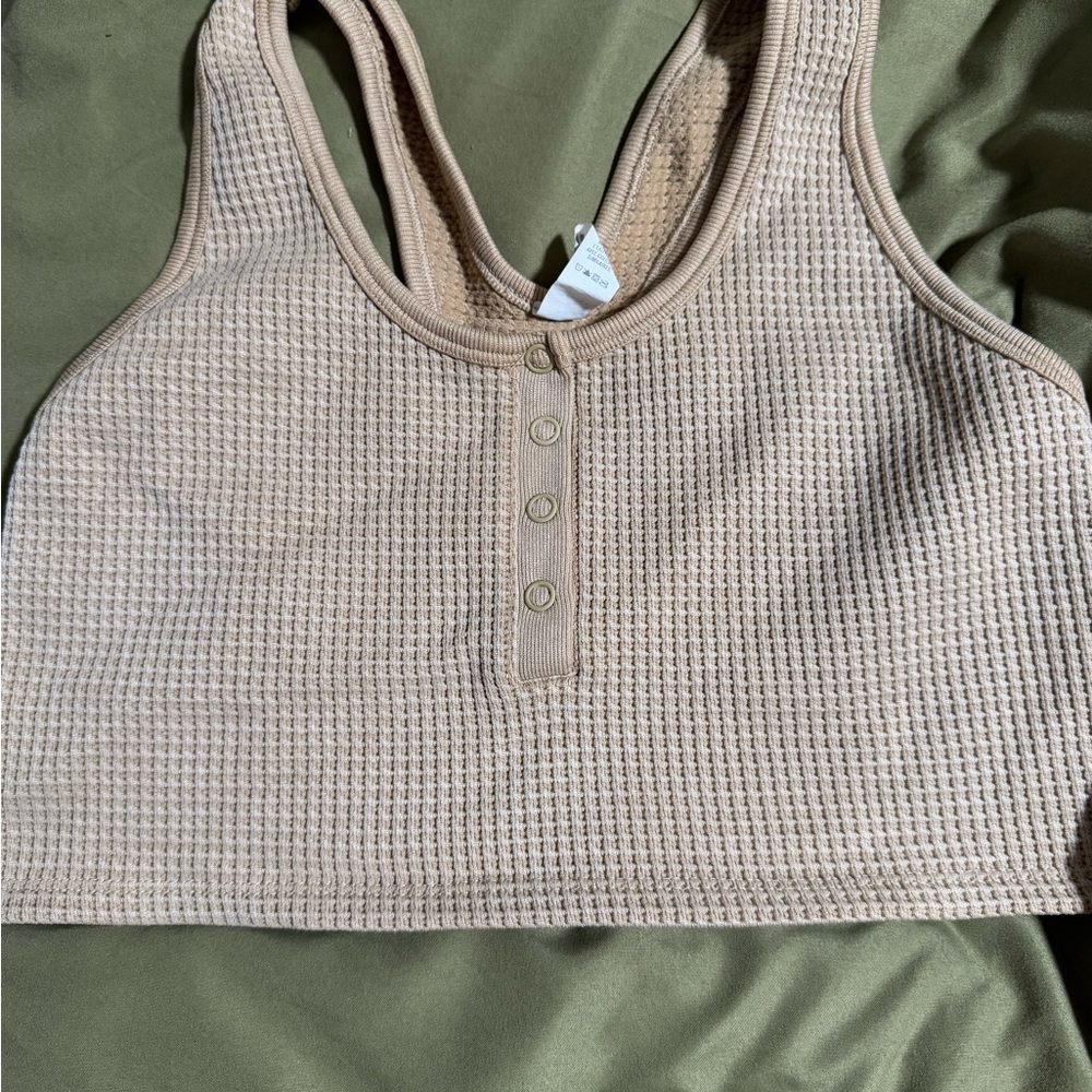 Aerie Tan Ribbed Matching Set - Picture 2 of 5